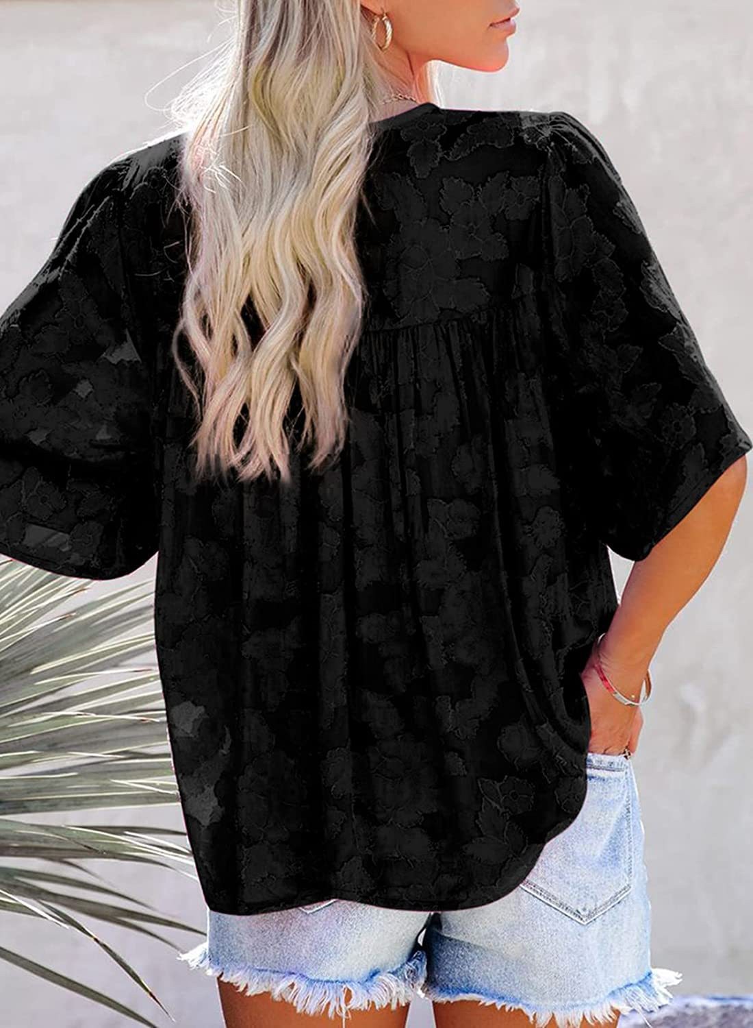 Regular Top Length Street Occasion Round Neck Neckline Regular Fit Fit Type Women's New Jets Chiffon Lotus Leaf Sleeve T -shirt