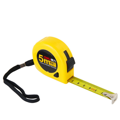Deli 8203 locking function steel tape measure 5 meters carpentry ruler telescopic ruler decoration measuring ruler office supplies
