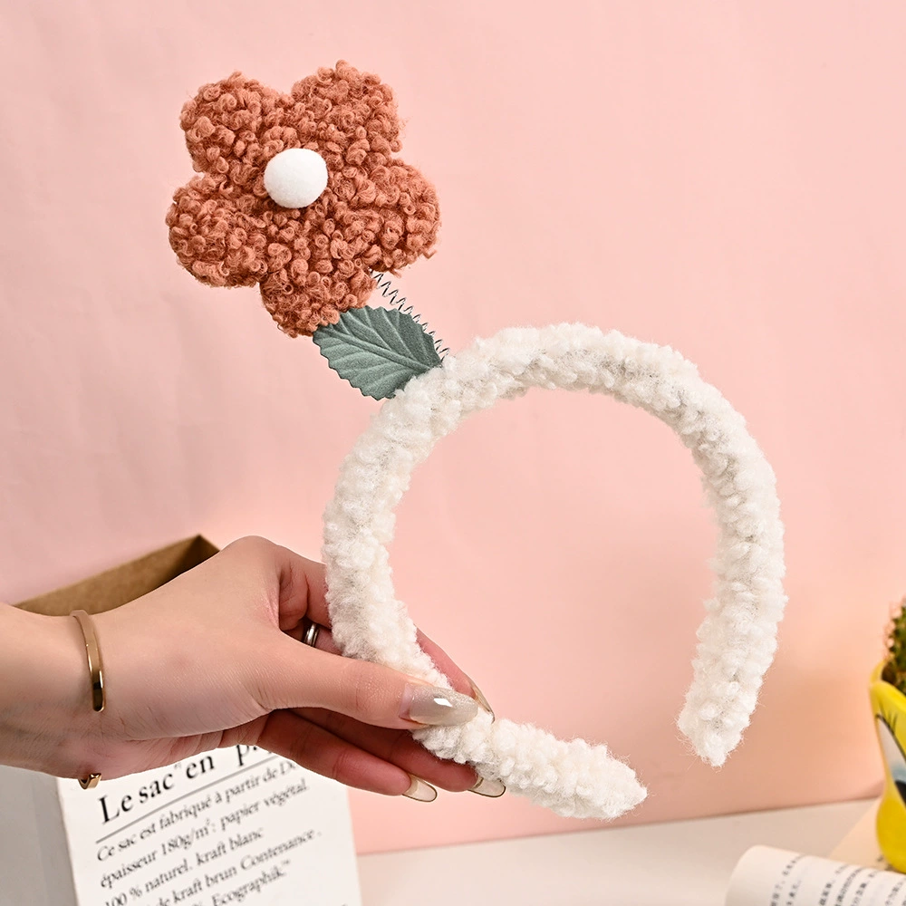 Flashing Headband Yimin, Flower-Shape Light Socket, Korean Style Plush, Blue Accent