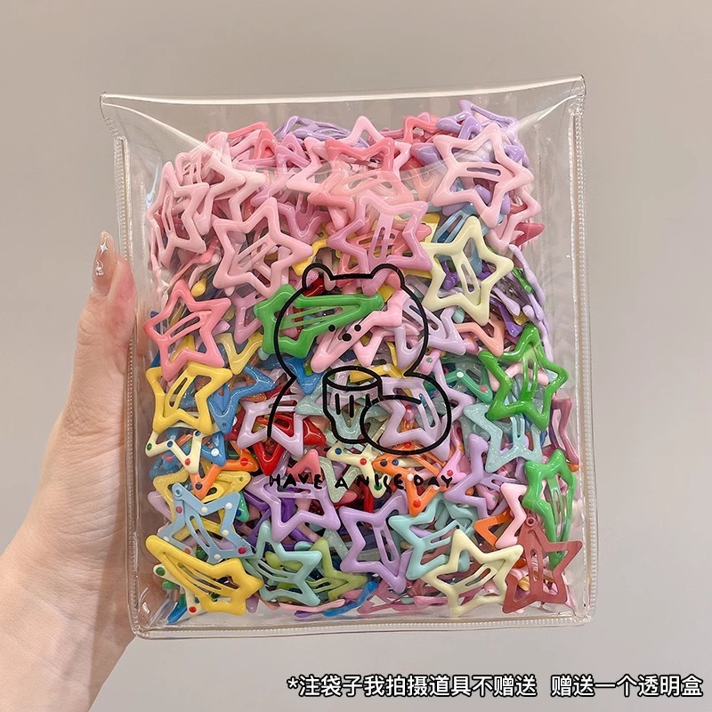 多巴胺星星发夹y2k少女心侧边刘海夹前额小夹子网红款可爱头饰|undefined