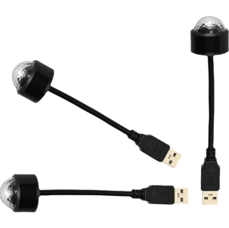 Luz de atmósfera de automóvil USB colorido control de voz luz de ritmo dj automóvil LED luz de atmósfera M9 bola mágica luz de cielo