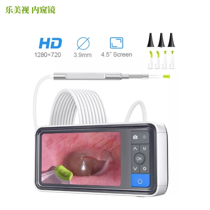 Визуальный большой экран 4,5-дюймовый отоскоп Ultra HD светящаяся Ушная ложка 3,9 мм с экранным эндоскопом для магазина сбора ушей