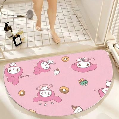 Avtomobil döşəmə paspasları — Household Cartoon Toilet Door - pink-bottom-melody-has-many-shapes-semicircle-4060