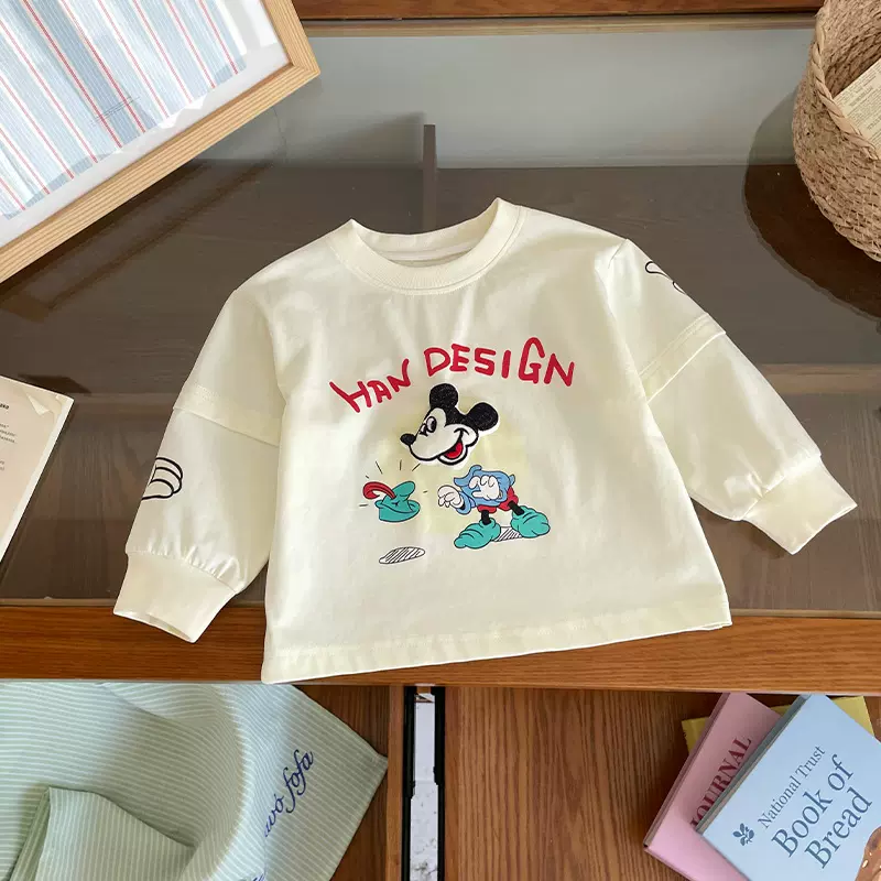 【现货】CY266538 男童T恤2026春季新款韩版卡通上衣儿童印花上衣