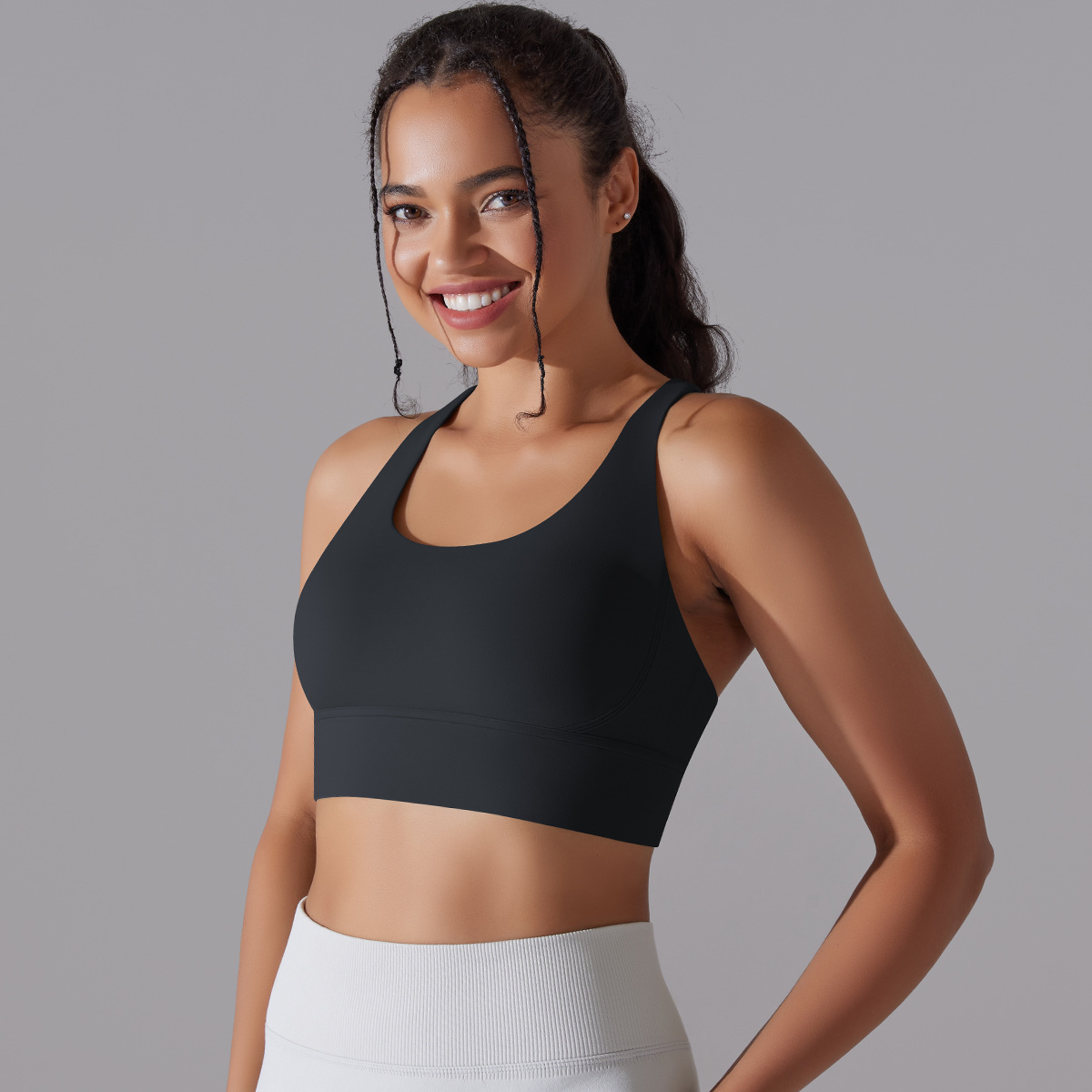 127g Weight Sleeveless Sleeve Length Nylon, Spandex Fabric Type Short Top Length Halter Crisscross Tank Tops Type Fitness, Yoga Occasion U Neck Neckline Solid Color Pattern Sports Style Sports Solid Color Nylon Spandex U Neck Active Tops Halter Crisscross Tank 66