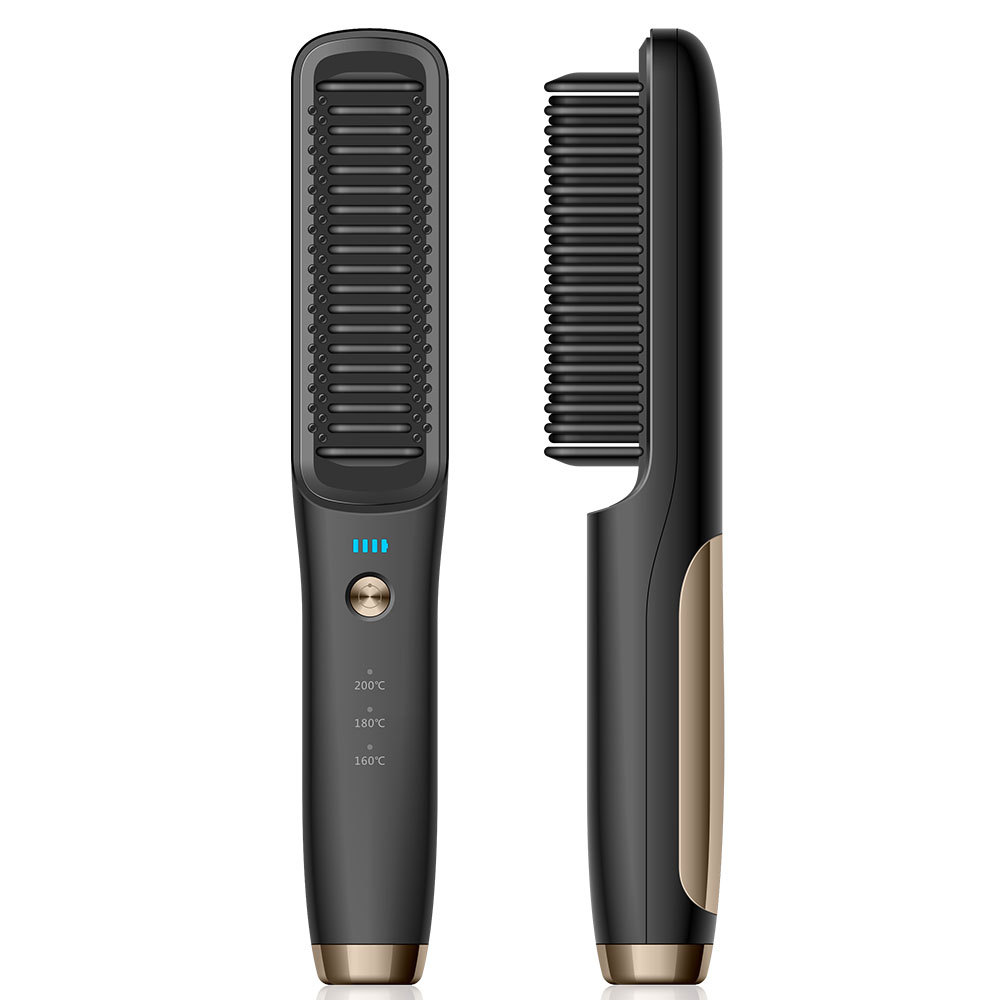 Nuevo hogar inalámbrico plancha de pelo USB portátil eléctrico rizador de pelo no duele rizador de pelo recto de doble propósito peine de modelado