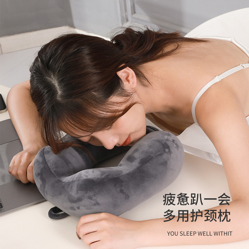 U-shaped Pillow Hump Neck Pillow Office Nap Pillow Outdoor Travel Portable Neck Support Pillow Embroidery Logo Can Be Printed