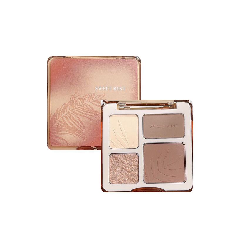 Sweetmint Four-Color Contouring and Highlighting Palette for Contouring, Brightening, Shading, and Contouring in One Multifunctional Color Palette