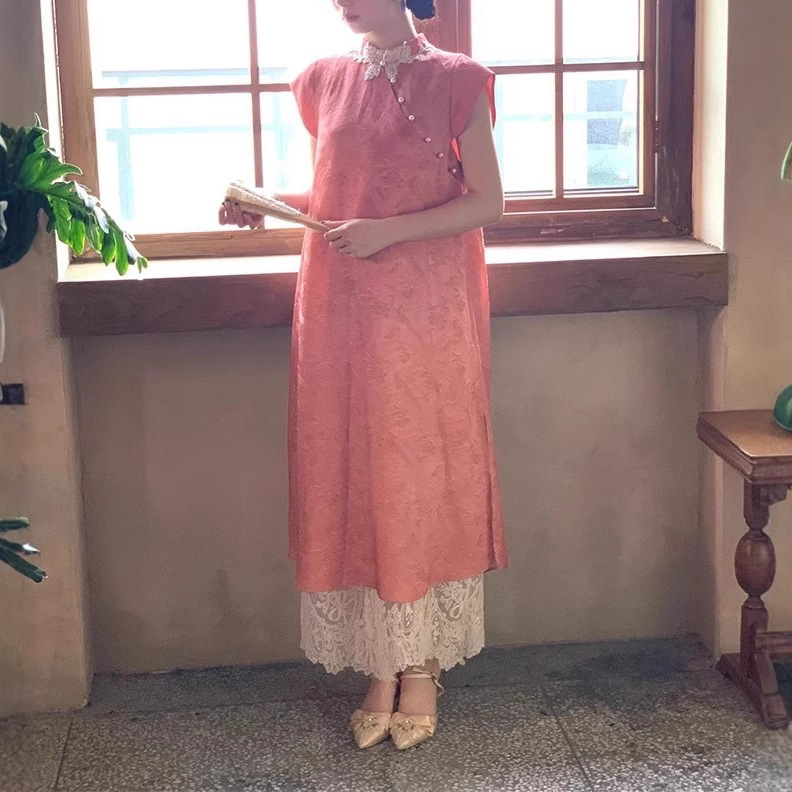 New Chinese-Style Improved Young Women's Qipao 2026 Summer New French-Style Elegant Slimming National Style Pink Dress