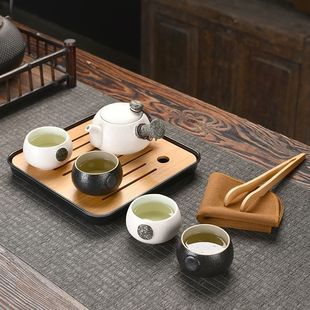 Complete Set of Kung Fu Tea Set, Small Set, Travel Bag, Household Teapot, One Pot, Two or Four Cups, Tea Set, Teacup, Tea Tray, Yuanqi