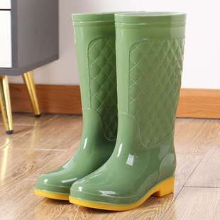 New Thickened Waterproof Shoes for Home Laundry, Women's Non-Slip Rain Boots, Water-Resistant Overshoes, Wear-Resistant Car Wash High-Tube Rubber Shoes