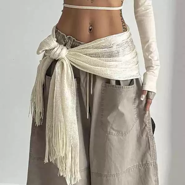 Jazz Dance Swallow Curtain Waist Accessories Hip Towel Waist Chain Tassel Jazz Hot Girl All-match Cool Niche Tassel Hip Curtain for Women