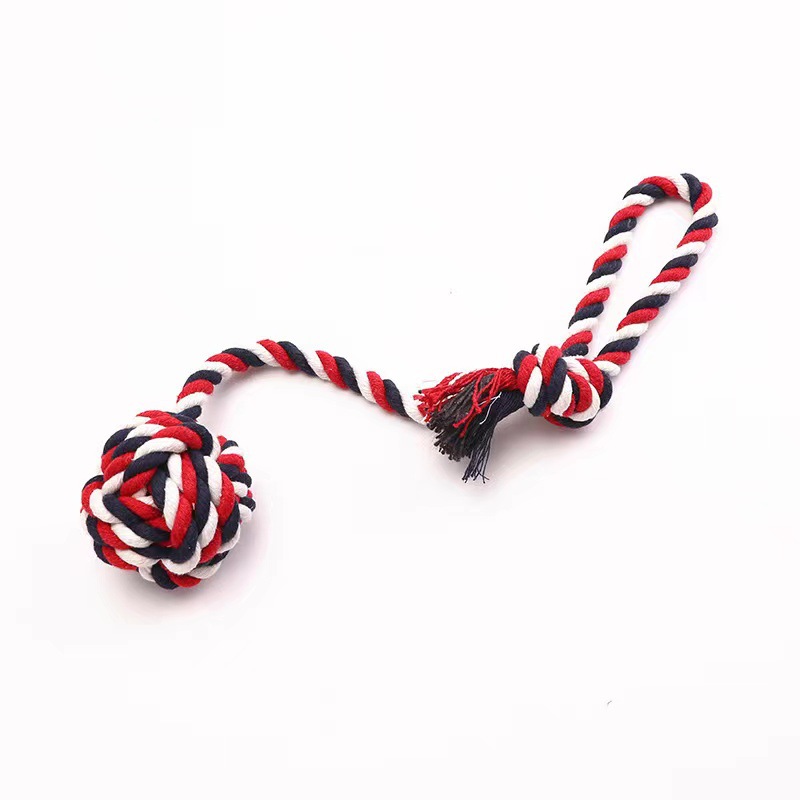 Juguete de cuerda de algodón para perros entrenamiento molar tiro de la mano bola colgante juguete de entrenamiento para perros resistente a mordeduras Corgi Teddy suministros para mascotas