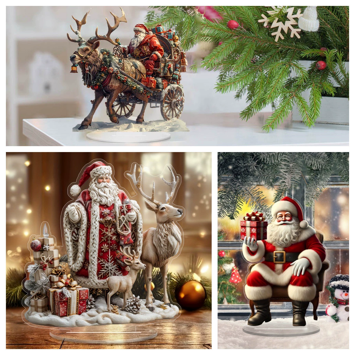 Трансграничное Рождество Санта-Клаус Лось столешница с основанием для украшения Акрилостойкая износостойкая пленка водонепроницаемая