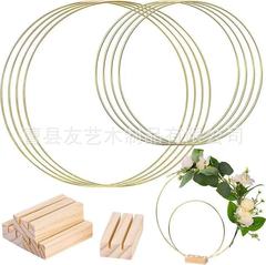 クロスボーダーゴールデンフープドリームキャッチャー木製ベースフープ装飾結婚式の小道具テーブルセンター木製ガーランド装飾品