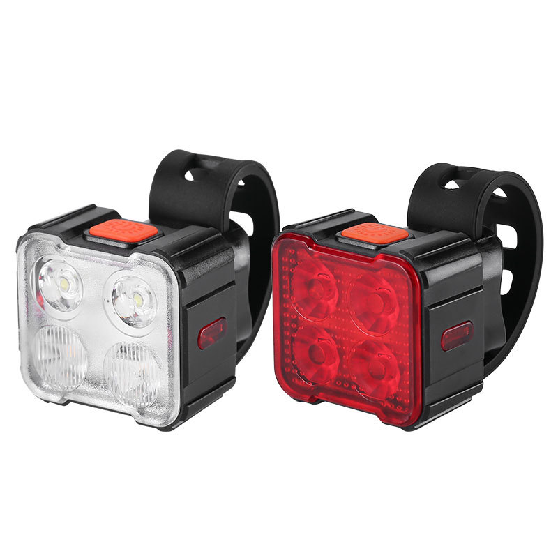 Luz de bicicleta transfronteriza, bicicleta de montaña, luz de viaje nocturno al aire libre, advertencia de viaje, luz trasera delantera y trasera, equipos al por mayor