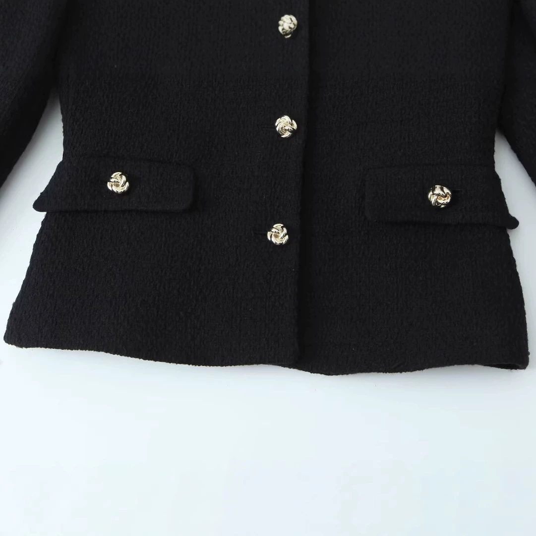 Черная весенняя куртка для отдыха, стиль Chanel, для подростков, тренд сезона