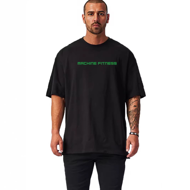 Oversized Plus-Size Men's Fitness Short-Sleeve T-Shirt, Popular Cross-Border Sports T-Shirt for Fitness, Sports, and Running, Made of Pure Cotton Oversized Plus-Size Men's Fitness Short-Sleeve T-Shirt, Popular Cross-Border Sports T-Shirt for Fitness, Sports, and Running, Made of Pure Cotton