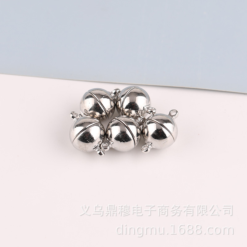 6-12mm圆形磁铁扣珍珠吸铁石手链项链扣头DIY手工金属饰品配件