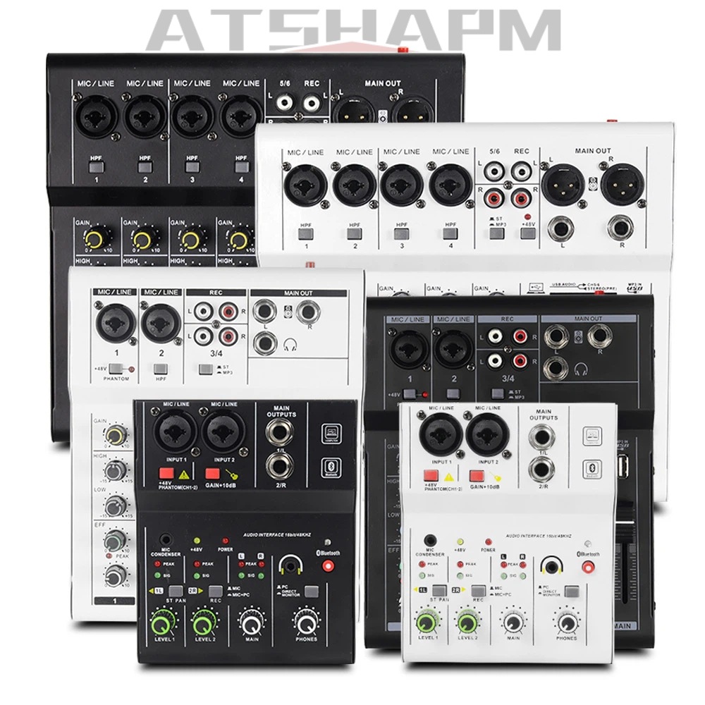 Transfronterizos 2 - 4 - 6 mezcladores profesionales pequeños Bluetooth con efecto de reverberación micrófono K-canción reunión de rendimiento de escenario