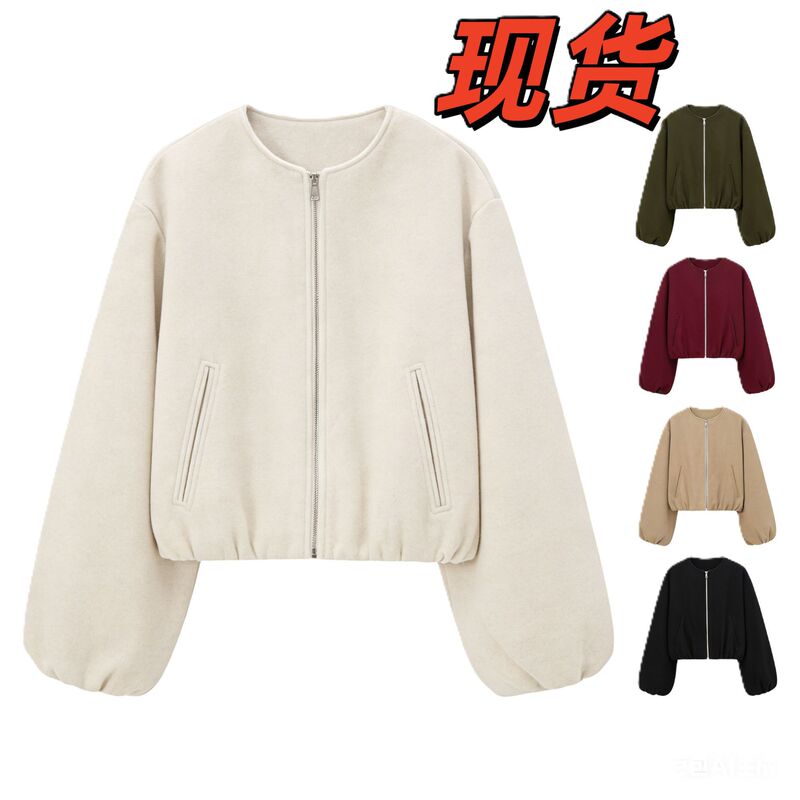 2025 Spring and Autumn Fashion Versatile New Soft Bomber Jacket Cross-Border Amazon Women's Clothing 2025 Spring and Autumn Fashion Versatile New Soft Bomber Jacket Cross-Border Amazon Women's Clothing