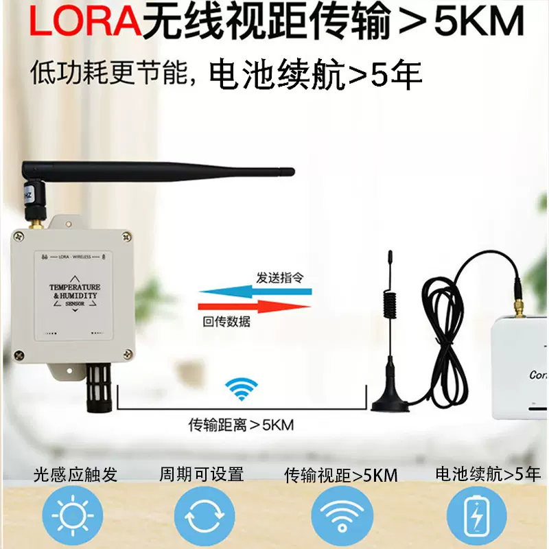无线温湿度传感器环境气象监测冷库高精度lora输出温湿度变送器
