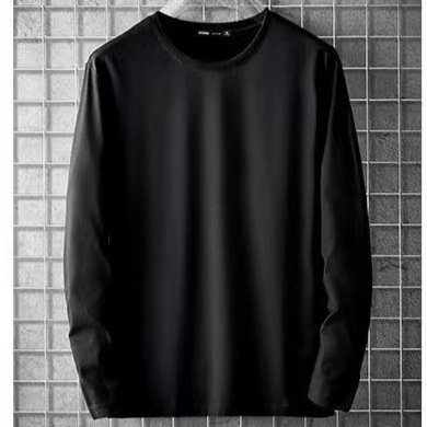 Ladies Solid Color Base Shirt Couple Set Spring and Autumn Long Sleeve T-Shirt Japanese Style Top for Inner Wear Crew Neck Shirt