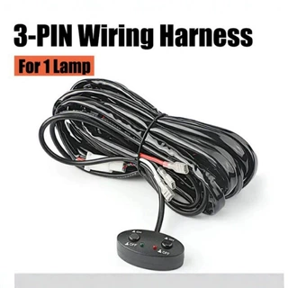 远近光LED工作灯双控开关线束适用LED双色射灯多模式遥控爆闪线束
