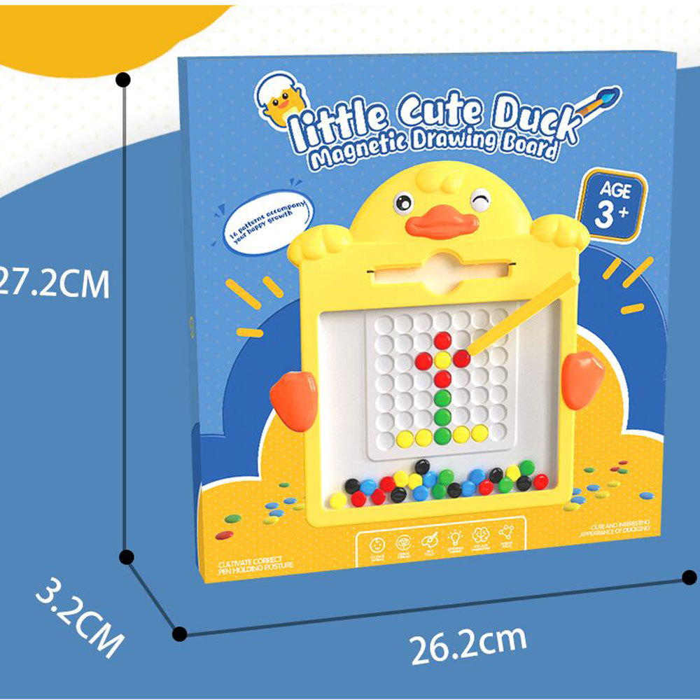 Qizhi educación temprana de los niños pluma magnética tablero de dibujo creativo de dibujos animados de plástico DIY cuentas magnéticas de colores tablero de escritura