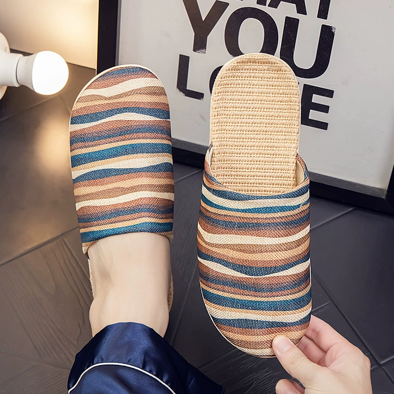 Demi-season comfortable breathable cloth indoor, slide, slippers for men and women for beloved for home use, soft sole