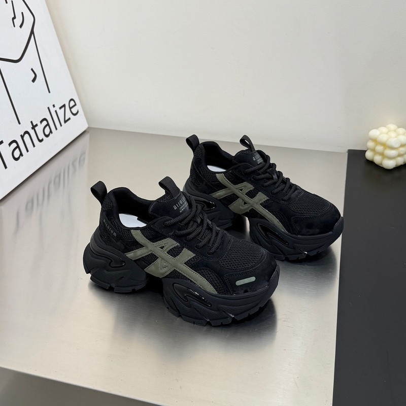 真皮厚底小蛮腰老爹鞋女2025秋新款小个子6cm增高拼色运动休闲鞋|undefined