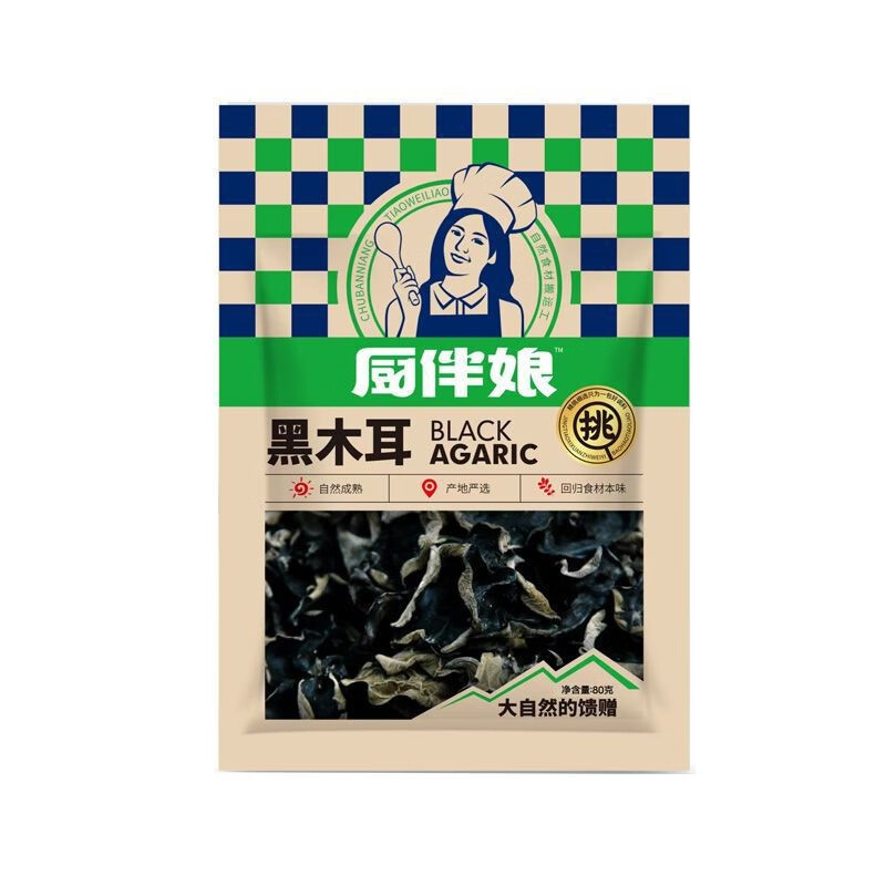 厨伴娘黑木耳80g/袋河南特产调料配料提味提鲜好味道更放心批发商