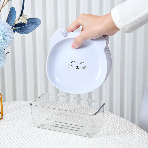 Household spitting dish cartoon bear bone dish eating spitting bone small plate snack small plate table supplies