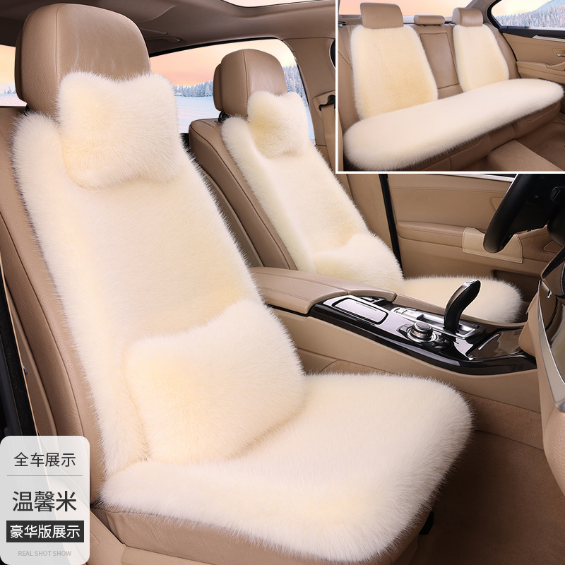 車のぬいぐるみ座布団は冬にキツネのぬいぐるみ座布団を厚くして保温する7セットの汎用車内シートカバー|undefined