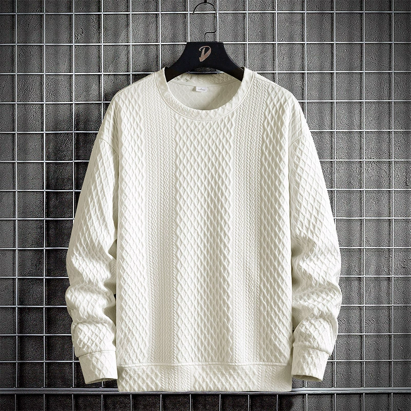 Свитер мужской весенне-осенний модный брендовый жаккардовый топ с длинными рукавами, толстая Свободная Повседневная Нижняя рубашка больших размеров