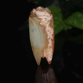 直播爆款老玉玉蝉吊坠 八刀蝉挂件批发收藏品 老岫玉知了吊坠