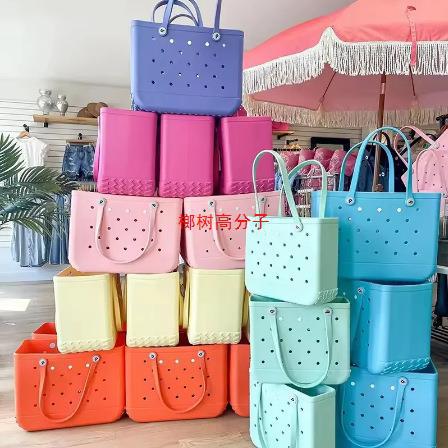 Cross-Border Popular Beach Bag Rubber Tote Bag Waterproof Hollow Hole Bag Beach Basket Eva Hole Beach Bag
