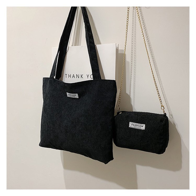 Solid Color Pattern All Seasons Season Women's Gender Women's Large Corduroy Solid Color Streetwear Square Zipper Shoulder Bag