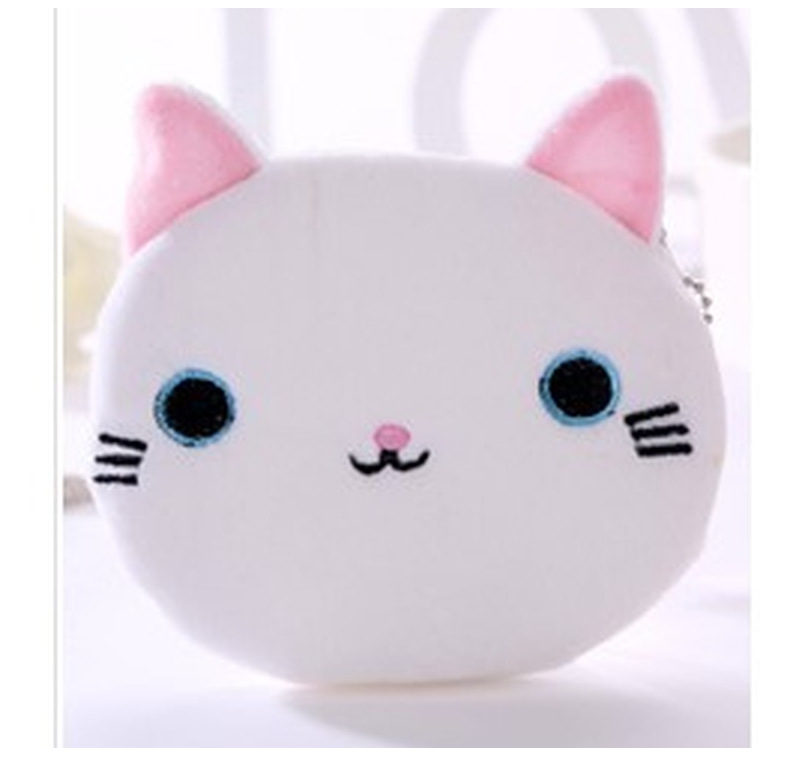 Plush Material Cat Pattern Women's Cat Plush Zipper Coin Purses