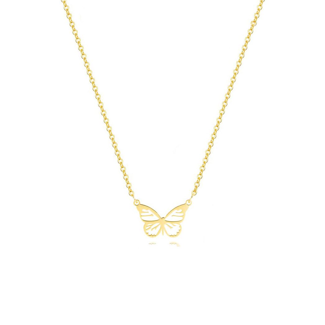 5g Weight PVD Coated Gold Plating Process Real Gold Plated Plating Material 304 Stainless Steel Pendant Material Pendant Necklace Classification 304 Stainless Steel Chain Material cable chain Chain Type 1 Piece Quantity Casual, Daily Occasion 304 Stainless Steel Material Cat, Butterfly Pattern Women's Gender Plating Design Sweet, Simple Style Style Gold, Silver Color Wholesale Jewelry Sweet Simple Style Cat Butterfly Airplane 304 Stainless Steel 18K Gold Plated Plating Pendant Necklace 24