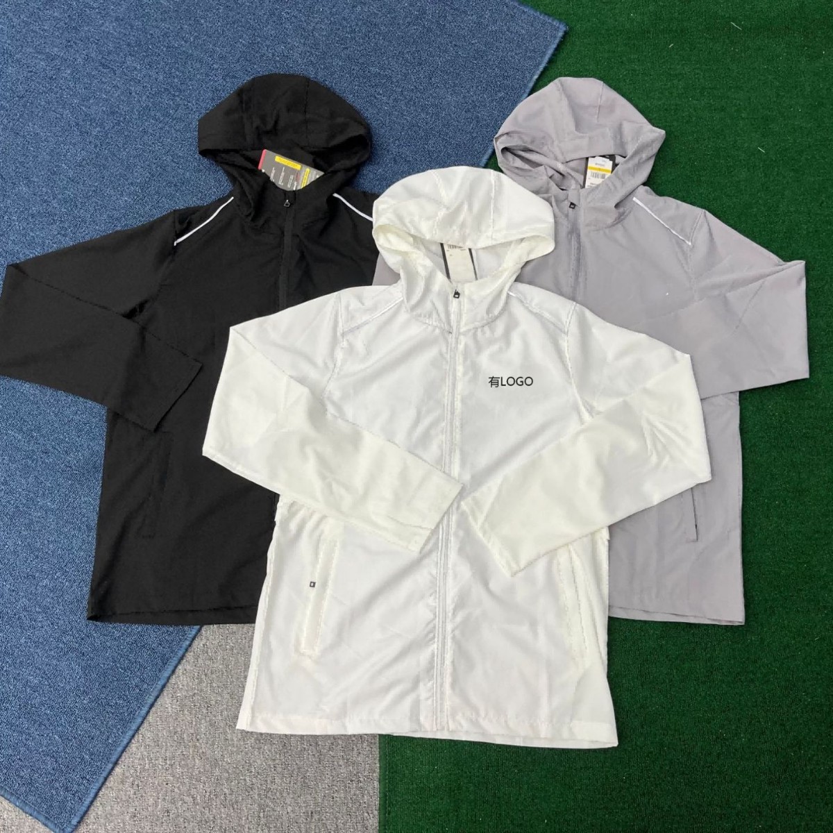 Brand In-Stock Running Jacket for Men, Windproof Training Spring and Autumn Sports Wear, Quick-Dry Outdoor Hooded Cycling Top