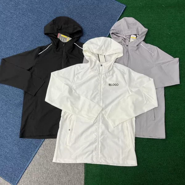 Brand In-Stock Running Jacket for Men, Windproof Training Spring and Autumn Sports Wear, Quick-Dry Outdoor Hooded Cycling Top