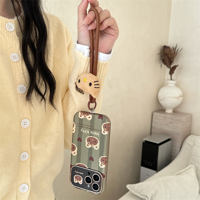 Ins verde raya kt para iphone14 lindo 16ProMax funda para teléfono 13 Apple 15 soporte 16P cordón