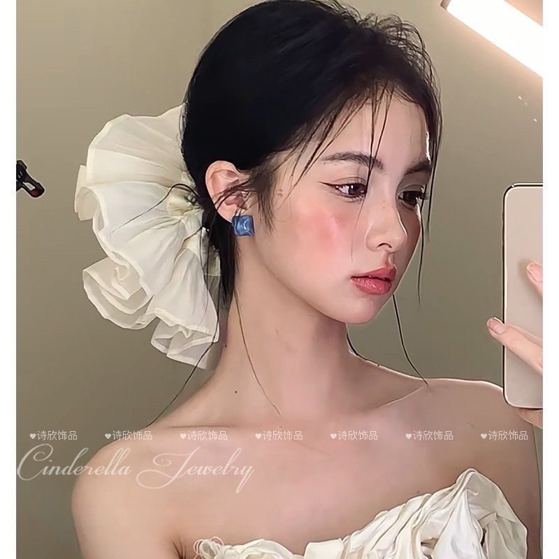 2025新型趙露思同金ヘアリング女性早春百合頭ひもレース大腸輪輪ゴム髪飾り|undefined