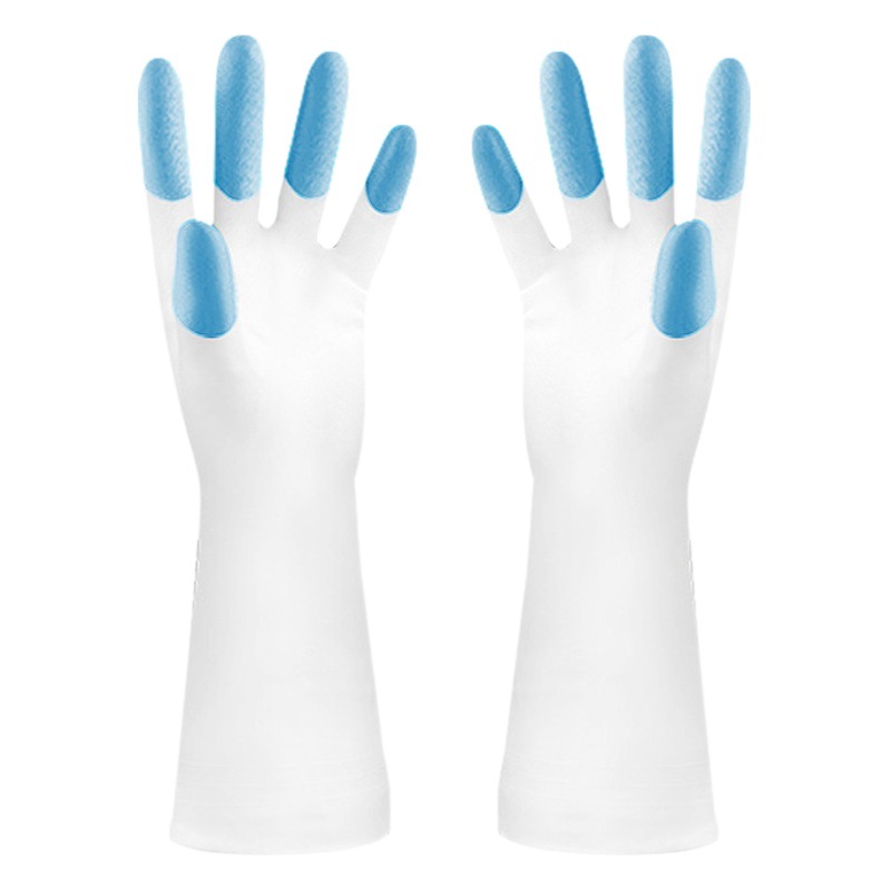 Lavaplatos guantes de las mujeres de látex de goma resistente al agua cocina delgada durable de goma de lavandería limpieza del hogar