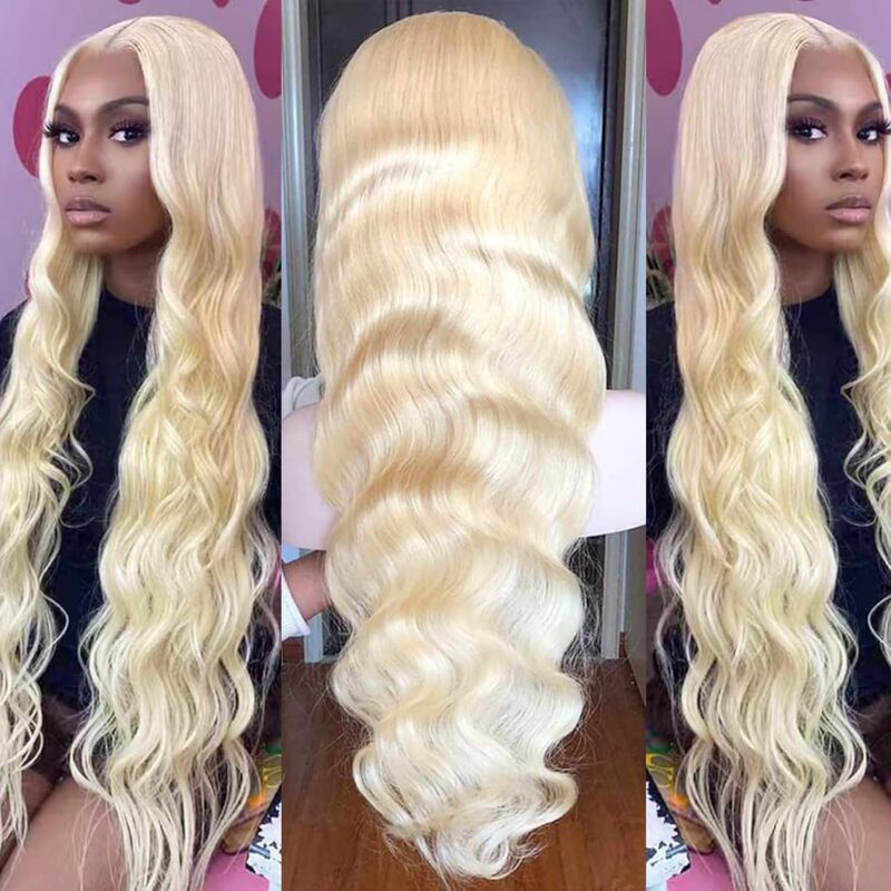Lace Front Wig, Light Blonde, Lace Front Wig, Wavy Style, Pre-Trimmed with Baby Hair