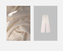 汉亚麻交织肌理感长裤天然植物染