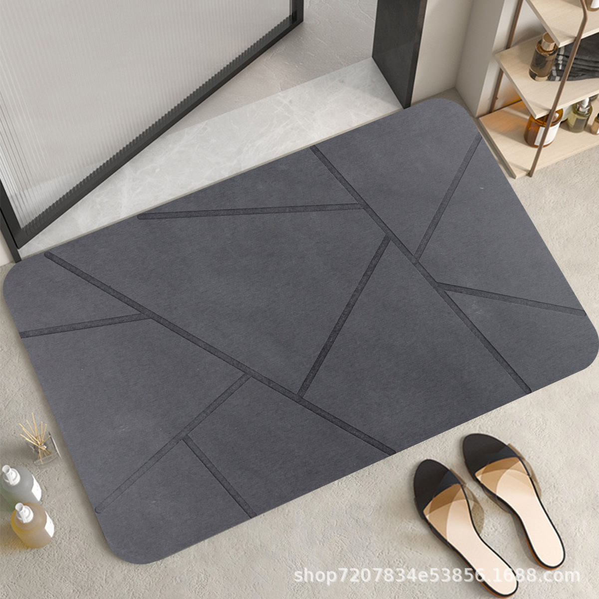 Alfombrilla absorbente de barro de diatomeas de Amazon transfronteriza Alfombrilla dura Alfombrilla de baño Alfombrilla de pie de secado rápido antideslizante para el hogar