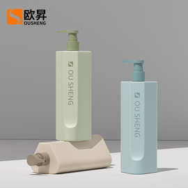 高档PE毛绒料三角高颜值洗护沐浴露瓶500ml洗发水瓶子身体乳液瓶