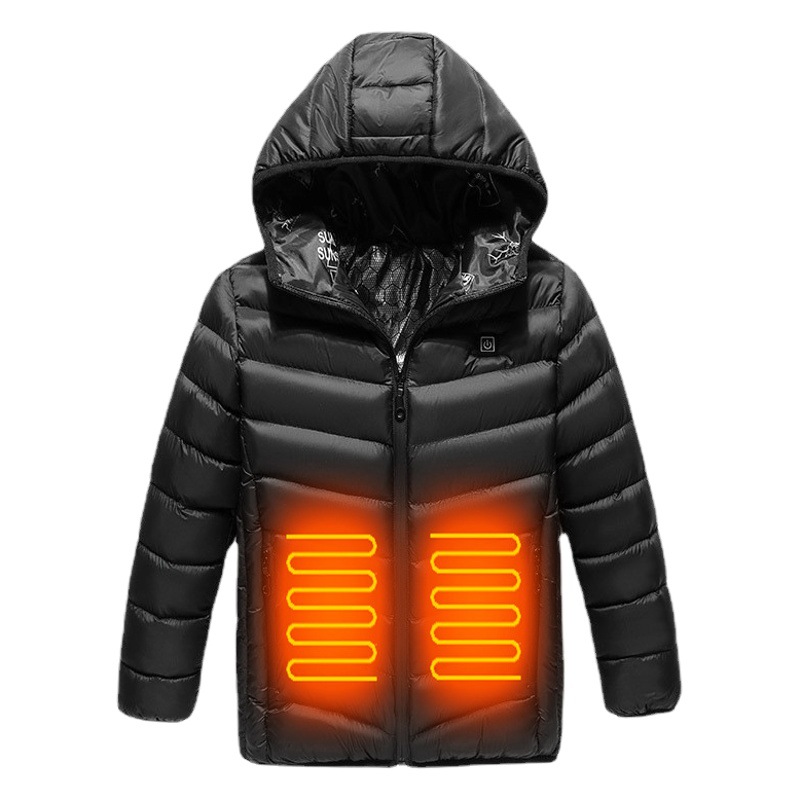 Fábrica en stock ropa de calefacción inteligente para niños Calefacción de carga USB niños y niñas abrigo invierno calefacción eléctrica ropa de algodón hombres